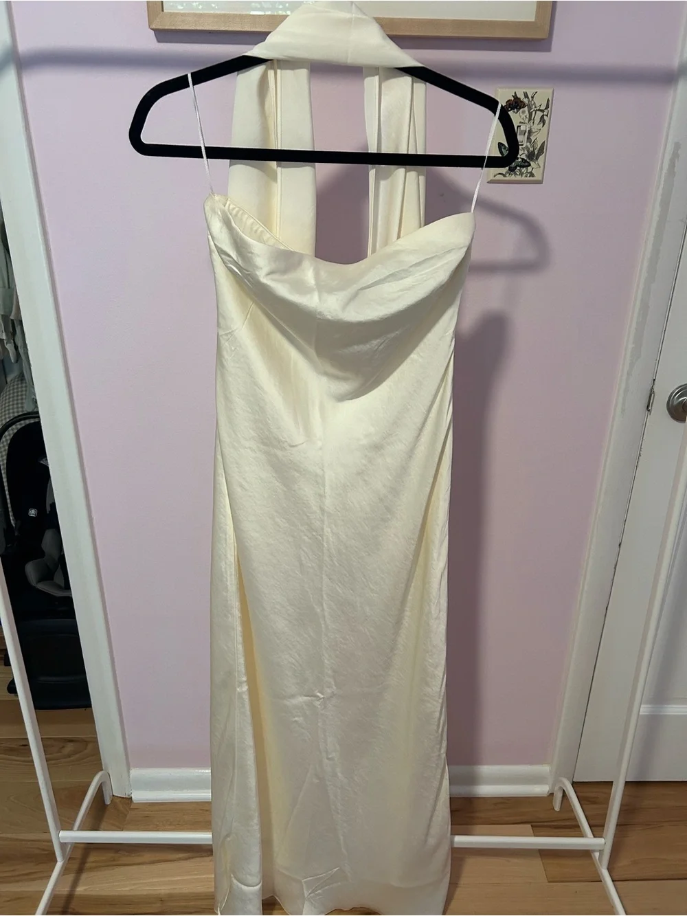 Abercrombie & Fitch Julia Slip Strapless Maxi Dress with Neck Scarf - Ivory